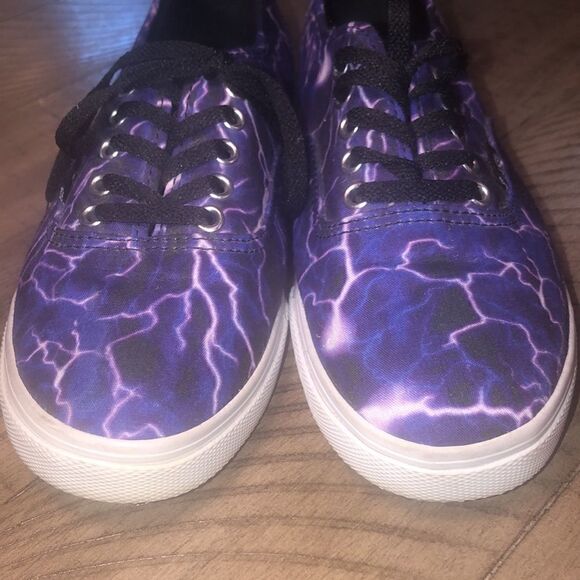 Purple Lightening Skies Vans Sanitized with Coconut 🥥 Clorox - Picture 5 of 16